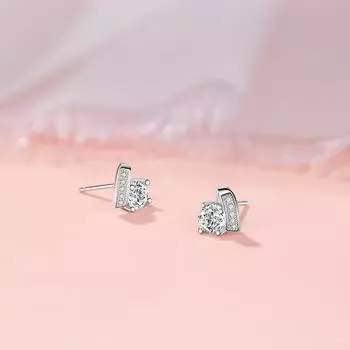 Серьги Blooming Love, женские простые маленькие серьги Love из свежего циркония, нишевый дизайн, аксессуары в японском и корейском стиле