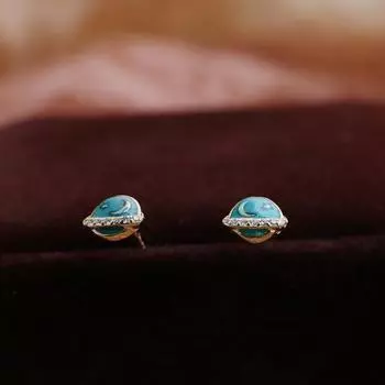 Серьги Blue Planet, женские новые креативные персонализированные серьги с бриллиантами, простые серьги в корейском стиле