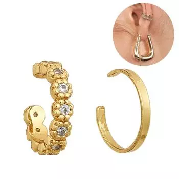 Серьги Bluelans Ear On Lady Shape C Серьги-манжеты Клипсы 2 шт./комплект Ювелирные изделия без пирсинга