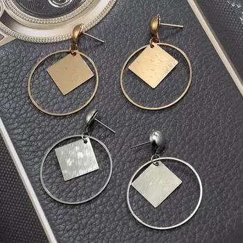 Серьги Bluelans, гвоздики, кольцо для девочки, серьги-подвески, женские квадратные украшения для банкета