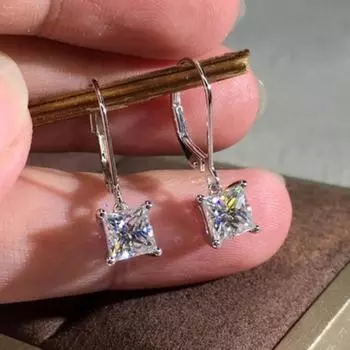 Серьги Bluelans Leverback Подарочные серьги-подвески Princess Dangle Cut Ювелирные изделия для женщин