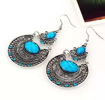 Серьги Bluelans с крючком для банкета, женские висячие полые ювелирные серьги, вечерние серьги в богемном стиле чёрный