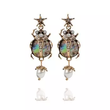 Серьги Bluelans, серьги-гвоздики с божьей коровкой, висячие украшения, подарок для женщин