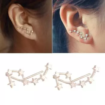 Серьги Bluelans, серьги-гвоздики в форме уха с линейными клипсами, большие женские коктейльные украшения