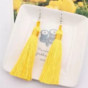 Серьги Bohemian Polychromatic Long Pattern Подарочные серьги-кисточки 1 пара Красивые серьги-подвески 8*2cm