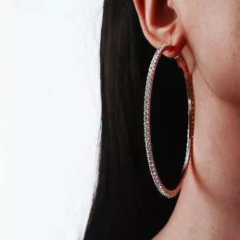 Серьги большого круга Flash Diamond 7 см, серьги, круглые геометрические серьги. 2CM