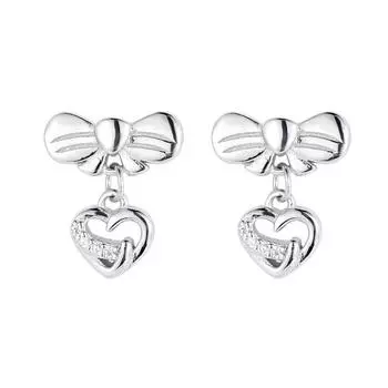 Серьги Bow Love для женщин с чувством нишевого дизайна. Высококачественные серьги и серьги-гвоздики. Универсальный стиль.