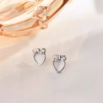 Серьги Bow Love маленькие и изысканные, легкие, роскошные, высококачественные серьги простые и нишевые