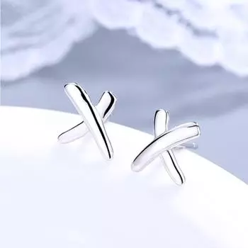 Серьги-буквы алфавита из стерлингового серебра S925 Personality X, модные универсальные серьги-ювелирные изделия для пары из серебра с геометрическим узором 925