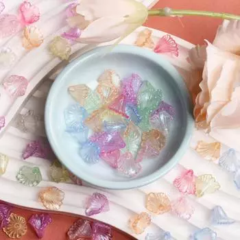 Серьги бусины россыпью 9 цветов акриловые ювелирные аксессуары изготовление ювелирных изделий браслеты 200 шт ожерелье 14.3*10 мм своими руками Morning Glory белый