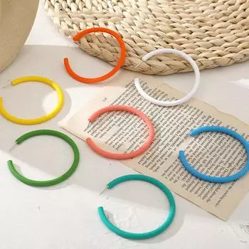 Серьги C-образной формы, персонализированные акриловые полукруги, модные 1 пара серег ярких цветов белый