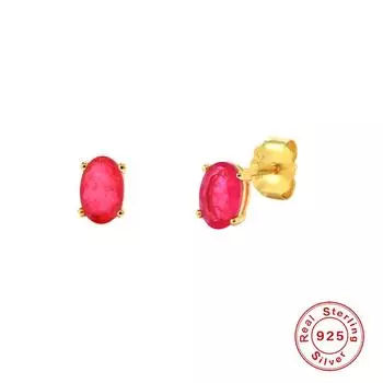 Серьги Canner, стерлинговое серебро 925 пробы, рубиновые серьги-гвоздики, ювелирные изделия для женщин, высокое ювелирное искусство красный