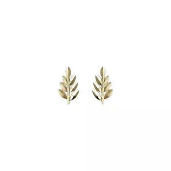 Серьги Car Flower Facet Shiny Leaves с симпатичными мини-серьгами в японском и корейском стиле