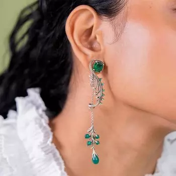 Серьги CaratLane Unfold из окисленного серебра 925 пробы