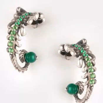 Серьги CaratLane Unlearn из окисленного серебра 925 пробы