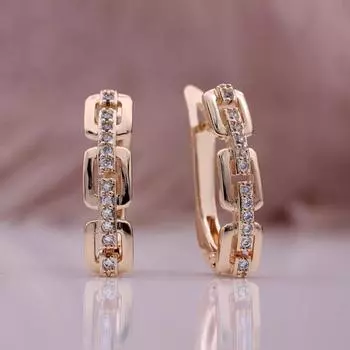 Серьги-цепочки из розового золота, гальванические серьги, серьги с цирконом, серьги для друзей, семейных банкетов, вечерние ювелирные изделия, подарки розового золота