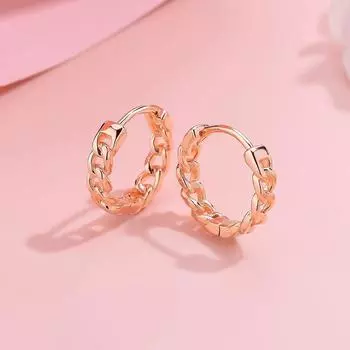 Серьги-цепочки из стерлингового серебра 925 пробы, изысканные пряжки для ушей в виде крученых сережек, простые украшения Ins Hollow Circle 925 Silver