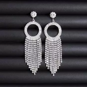 Серьги-цепочки с кисточками и инкрустацией из кирпича: Элегантный, легкий, длинный нишевый дизайн для женщин
