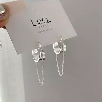 Серьги-цепочки с кисточками и широкими ушными пряжками, нишевый дизайн, привлекающие внимание серьги высокого класса