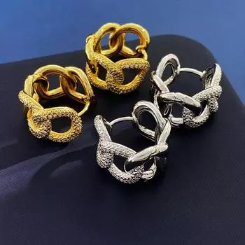 Серьги-цепочки с витым звеном Ce Yang Caiyu, инкрустированные бриллиантами, женские французские универсальные металлические серьги-пряжки золотой