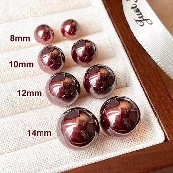 Серьги Cherry Gradient Pearl - элегантные серьги цвета красного вина в гонконгском стиле для женщин 10mm вино красного