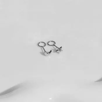 Серьги, Четырехлистный клевер, Любовь, Серьги с одной буквой, Маленькие, Маленькие дырочки для ушей, Не нужно снимать серьги во время сна, Женщины