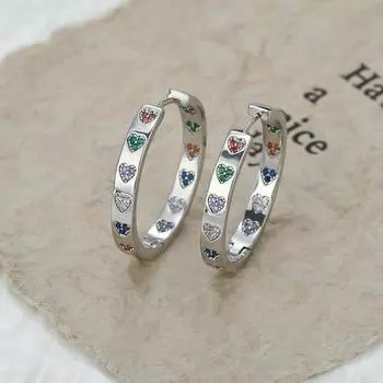 Серьги Circle Love Zircon, серьги Niche Design Sense High-Grade Cold Wind, серьги Temperament Celebrity для женщин 14k