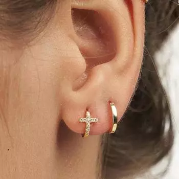 Серьги, Цирконий Крестовина Ухо Пряжки Ins Стиль Ниша Дизайн Серьги Модные Серьги