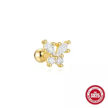 Серьги Commuter Simple Two Wear из стерлингового серебра 925 пробы Love Element из циркония Серьги-кисточки Серьги для пирсинга хряща