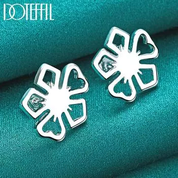 Серьги-цветы для пирсинга из чистого серебра 925 пробы, модные свадебные украшения 1.20cm*.20cm