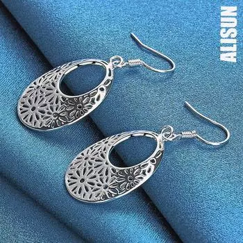 Серьги-цветы для пирсинга из стерлингового серебра 925 пробы, модные свадебные украшения 1.70*2.40cm