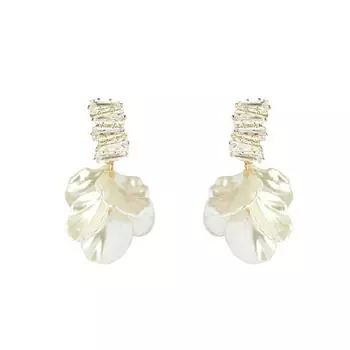 Серьги-цветы для женщин, серьги-цветы премиум-класса с оборками, 1 пара белый