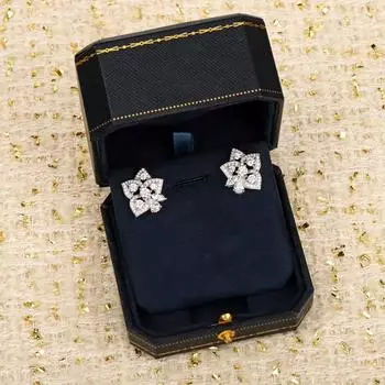 Серьги-цветы из чистого серебра 925 пробы, сохранение цвета, износостойкость, нулевой зазор, процесс инкрустации стен без химических опасностей