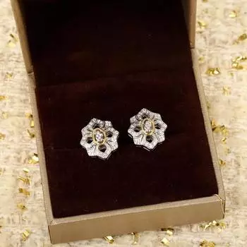 Серьги-цветы из серебра 925 пробы, износостойкие ювелирные изделия высшего класса, технология гальванопокрытия, не представляющая химической опасности