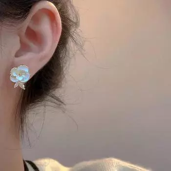 Серьги-цветы из серебра 925 пробы: Милый, модный, универсальный японский и корейский дизайн для женщин