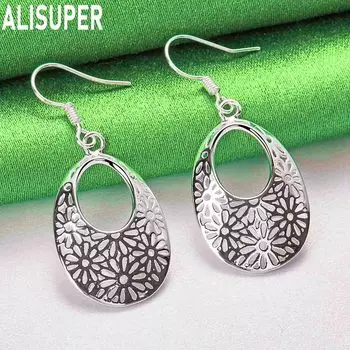 Серьги-цветы из стерлингового серебра 925 пробы с перфорацией, модные свадебные украшения с шармом 1.70*2.40cm