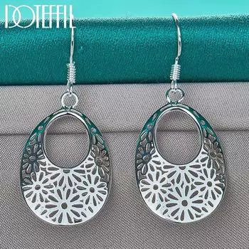 Серьги-цветы из стерлингового серебра 925 пробы, модные украшения 1.70*2.40cm