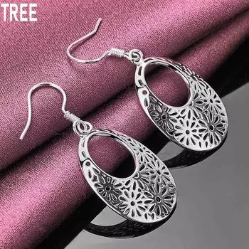 Серьги-цветы из стерлингового серебра 925 пробы с перфорацией, модные свадебные украшения 1.70*2.40cm