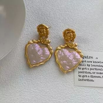 Серьги-цветы, металлические, средневековый дизайн, дизайнерские, с серебряной иглой, серьги из смолы, серьги женские