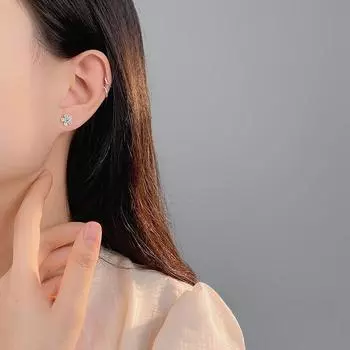 Серьги-цветы с бриллиантами дофаминового цвета для женщин, милые, классные, девчачьи, студенческие серьги