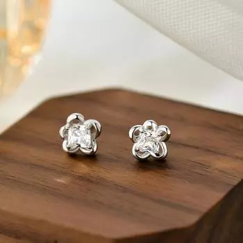 Серьги-цветы Супер яркие серьги для женщин с легкой роскошью высокого класса Ощущение маленького изысканного простого нишевого дизайна