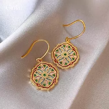 Серьги-цветы в стиле масляной живописи Моне от бренда Mihmily, ретро-темперамент и ощущение высокого класса