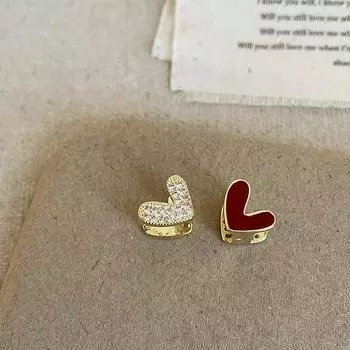 Серьги Design Sense с капающим маслом и цирконием, двусторонние, с пряжкой в виде любви, женские, нишевые, легкие, роскошные, элегантные, модные, темпераментные, универсальные