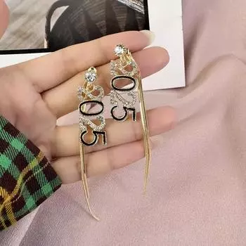 Серьги Digital 2025 демонстрируют темперамент, бахромчатая линия ушей с бриллиантами, изысканные и универсальные аксессуары