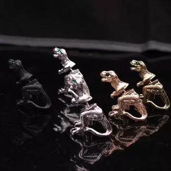 Серьги-динозавры, фигурка динозавра, стразы, глаза, хорошая детализация, реалистичные серьги-динозавры для пирсинга, панк C