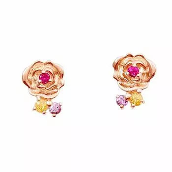 Серьги Disney Princess Bell K10 из розового золота [Поцелуй] (Коллекция Диснея) Женский DI-PPE1802YSP