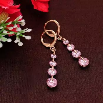 Серьги Длинные серьги Ювелирные изделия Циркон Пандент Серьги Ювелирные изделия Имитация серег Ювелирные изделия 7mm*45mm белый