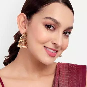 Серьги для храма из полированного золота, ювелирные изделия для храма, серьги ручной работы, модные серьги для женщин M