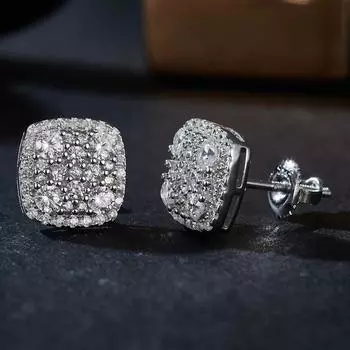 Серьги для невесты из серебра 925 пробы с муассанитом, винтажные, не темнеющие, женские, серебряные серьги 925 пробы белый