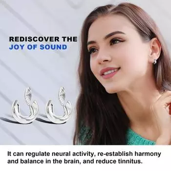 Серьги для облегчения шума в ушах, серьги без пирсинга, серьги для акупрессуры, украшение для ушей, уменьшают ощущение шума в ушах, улучшают здоровье ушей серебряный